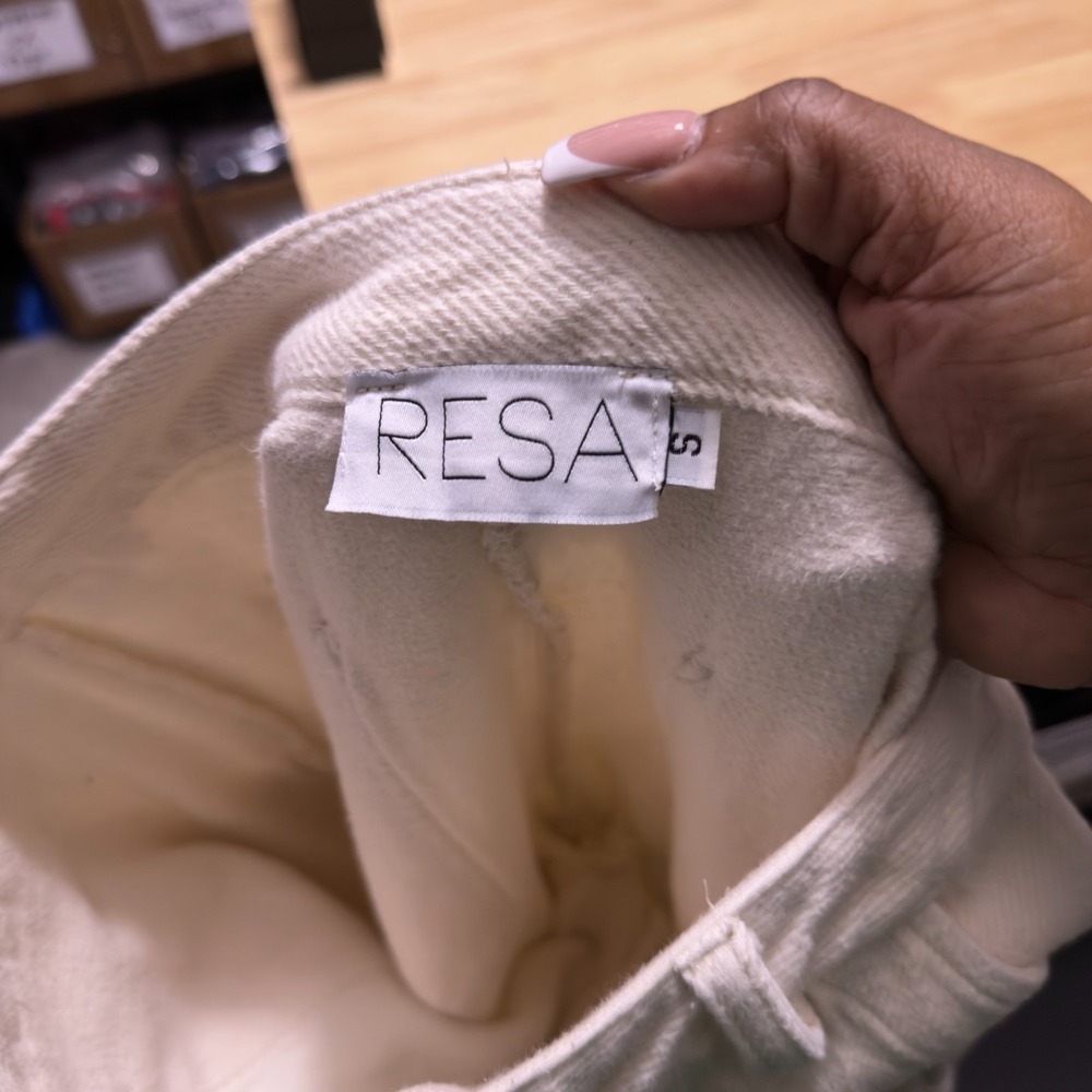 Resa Women Elsa Cargo Pants Small Cream Painter Wide Leg Baggy Textured - Picture 10 of 12